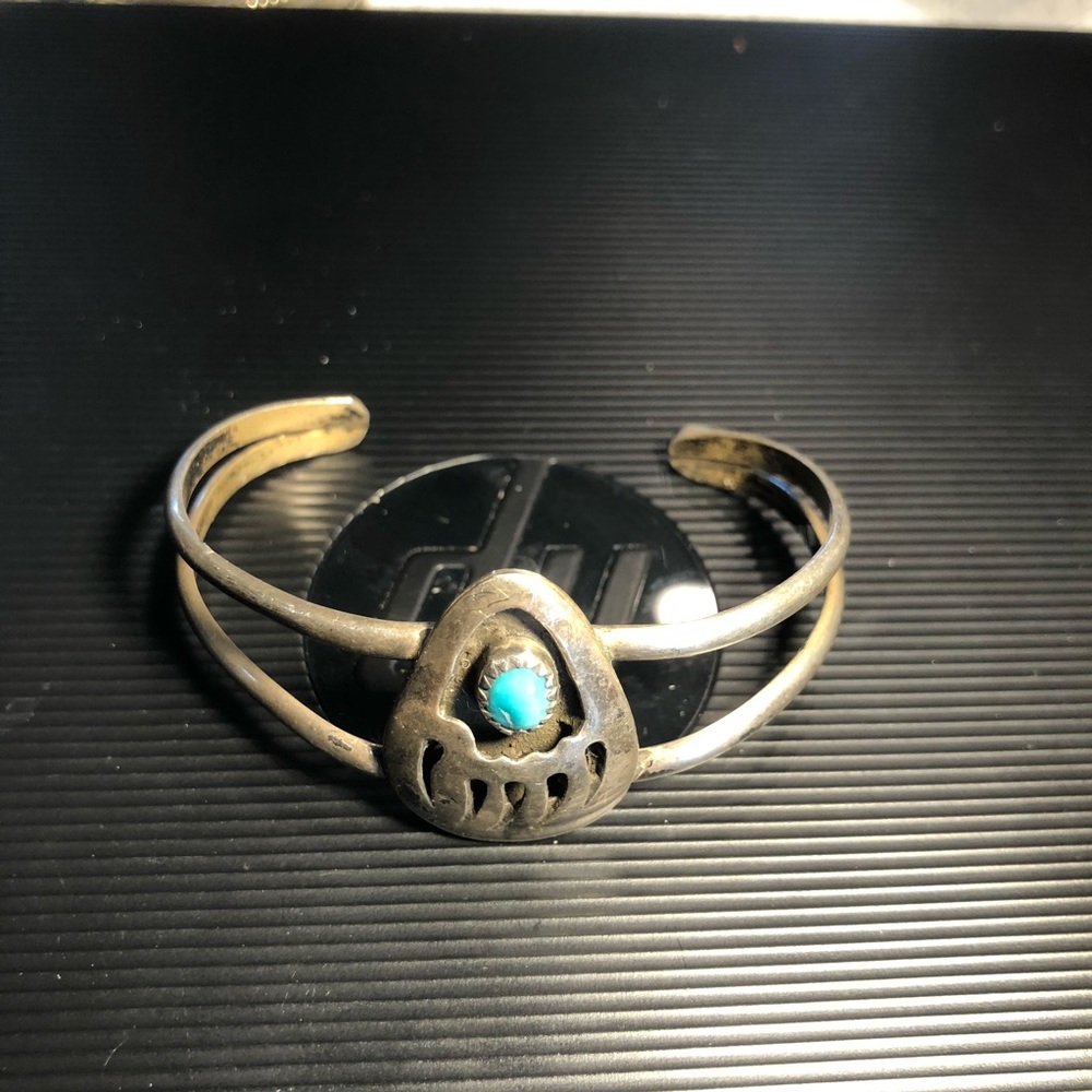 Native Navajo Sterling Jade Bracelet